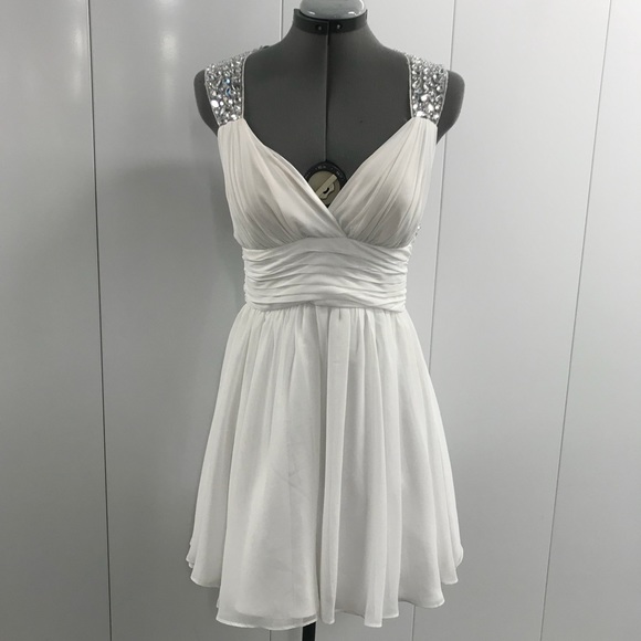 short white embellished dress